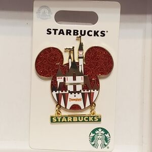 New Disney Parks Starbucks Disneyland Resort Glitter Mickey Icon Castle Pin